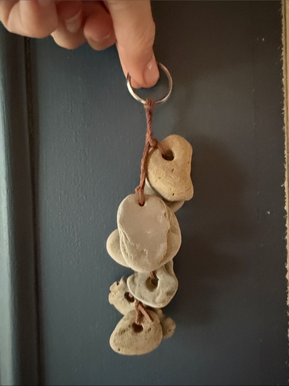 🌊 Lake Michigan Hag Stone Cluster – Double-Layered Jingle Charm 🌊 Approx. 6”